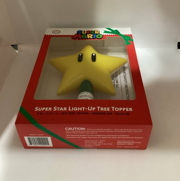 Super Mario Tree Topper Super Star Gen 2 Light Up Plug In 9" - Picture 5 of 5